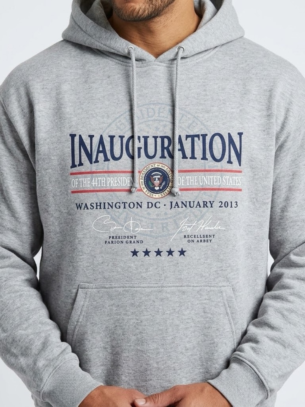 Gildan Barack Obama 2013 Presidential Inauguration Hoodie Gray XL NWT